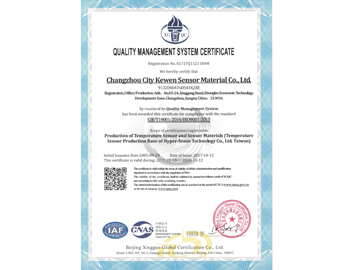 Quality System Certificate Chinese